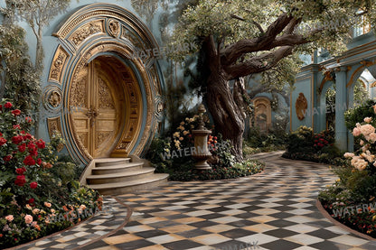 Alice in Wonderland Backdrop, Rabbit Hole Digital Background for Fantasy Photography, Storybook Theme, Photo Prop, Whimsical Party Decor