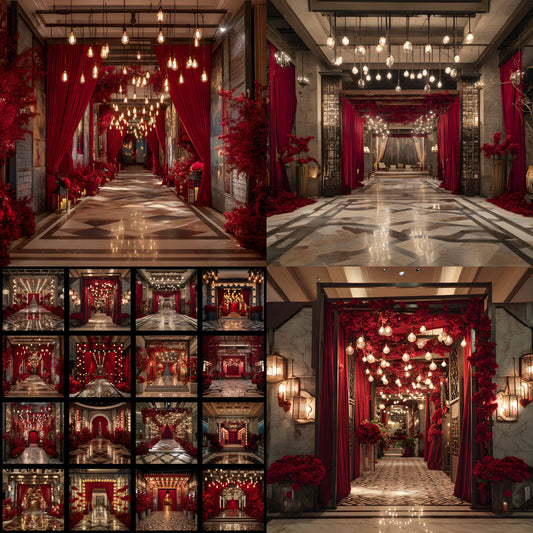 Stage Entrance Digital Backdrop, Theater Photography Background, Square Image for Performers, Online Events, and Creative Projects