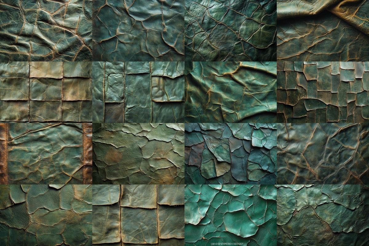 Green Weathered Leather Digital Photography Backdrops for Artists  Designers - Warm Inviting Aesthetic - 00x00px PNGs