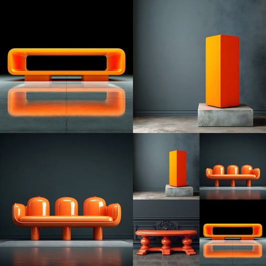 Orange Pedestal Photography Backdrop, Black Background, Square Photo Prop, Product Display Digital Background, Modern Still Life Photography