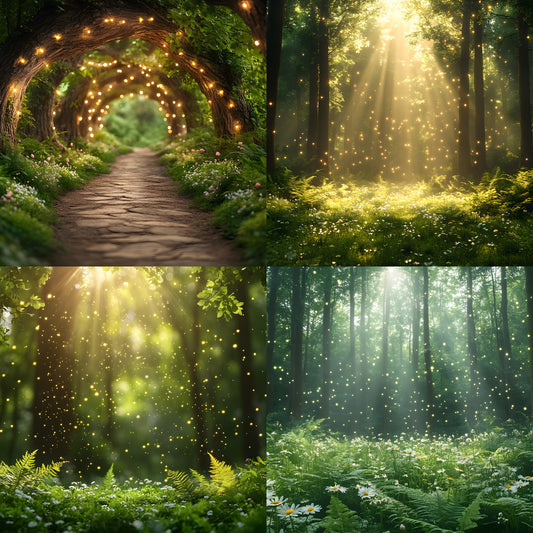 Whimsical Forest Wedding Backdrop Collection, Enchanted Woods Digital Backgrounds for Photographers, Fantasy Photography, Dreamy Scene Set