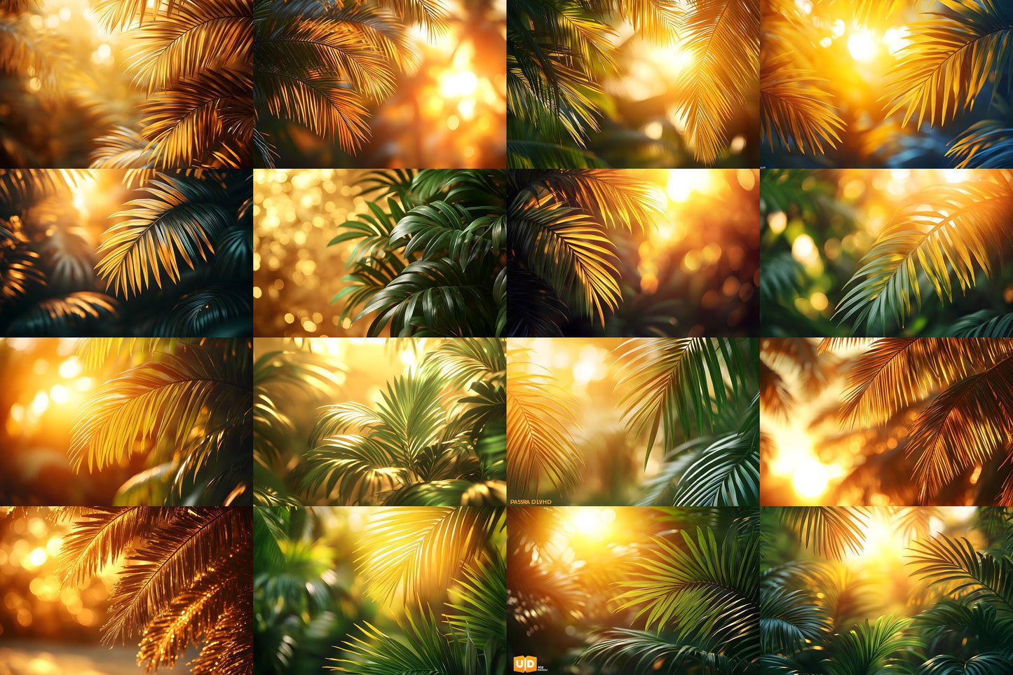 Palm Tree Glow Backdrops | Digital Backgrounds for Photoshop Composites & Cinematic Overlays, Wedding, Maternity Backdrop