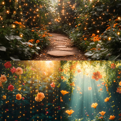 Overgrown Vine Secret Garden Digital Backdrop, Enchanted Forest Photography Background, Fairytale Photo Prop, Fantasy Portrait Template