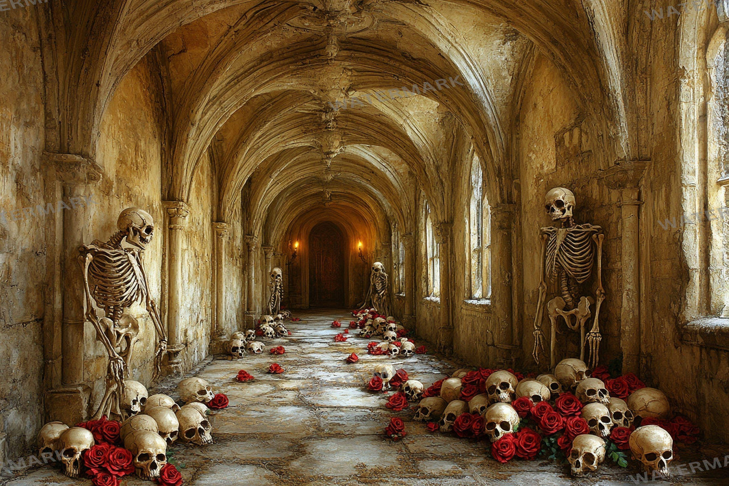 Haunted Gothic Hallway Backdrop: 1PNGs for Spooky Horror Photography, Eerie Victorian Mansion Scenes, Dark Corridor Digital Backdrops