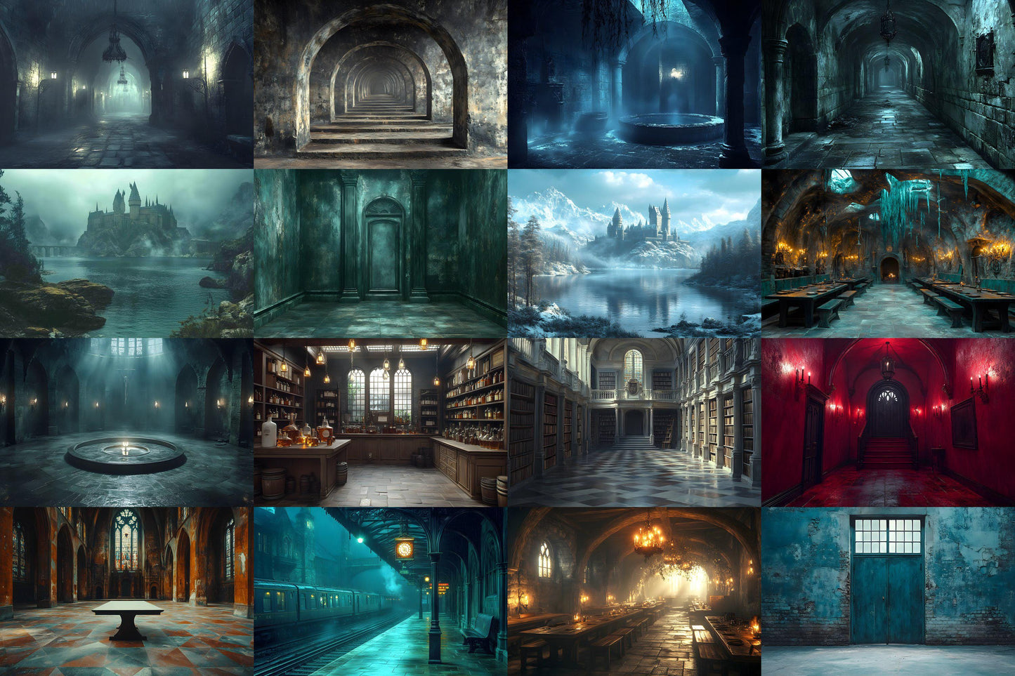 Wizarding School Backdrops - High-Resolution PNGs 00x00px for Magical Commercial Use - Enchanting Fantasy Designs