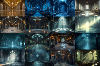 Wizarding School Backdrops - High-Resolution PNGs 00x00px for Magical Commercial Use - Enchanting Fantasy Designs