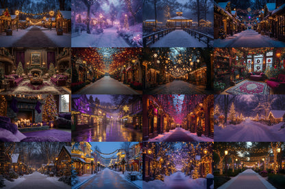 Purple Christmas Backdrops, Christmas Background, Digital Christmas Wallpapers, Photoshop, Photography Backdrops - 3:2 Ratio