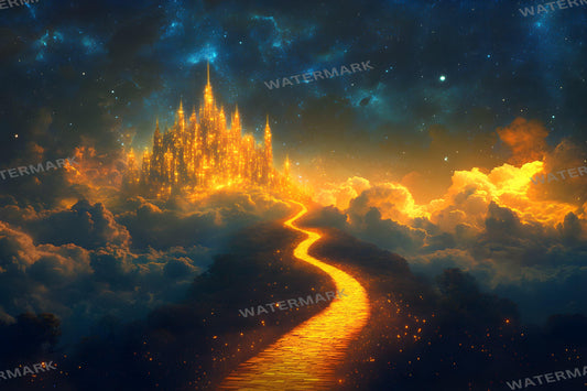 Floating Yellow Brick Road Digital Photography Backdrops - Wizard of Oz Photoshop Overlays - Kids Backgrounds - Digital Master Composites