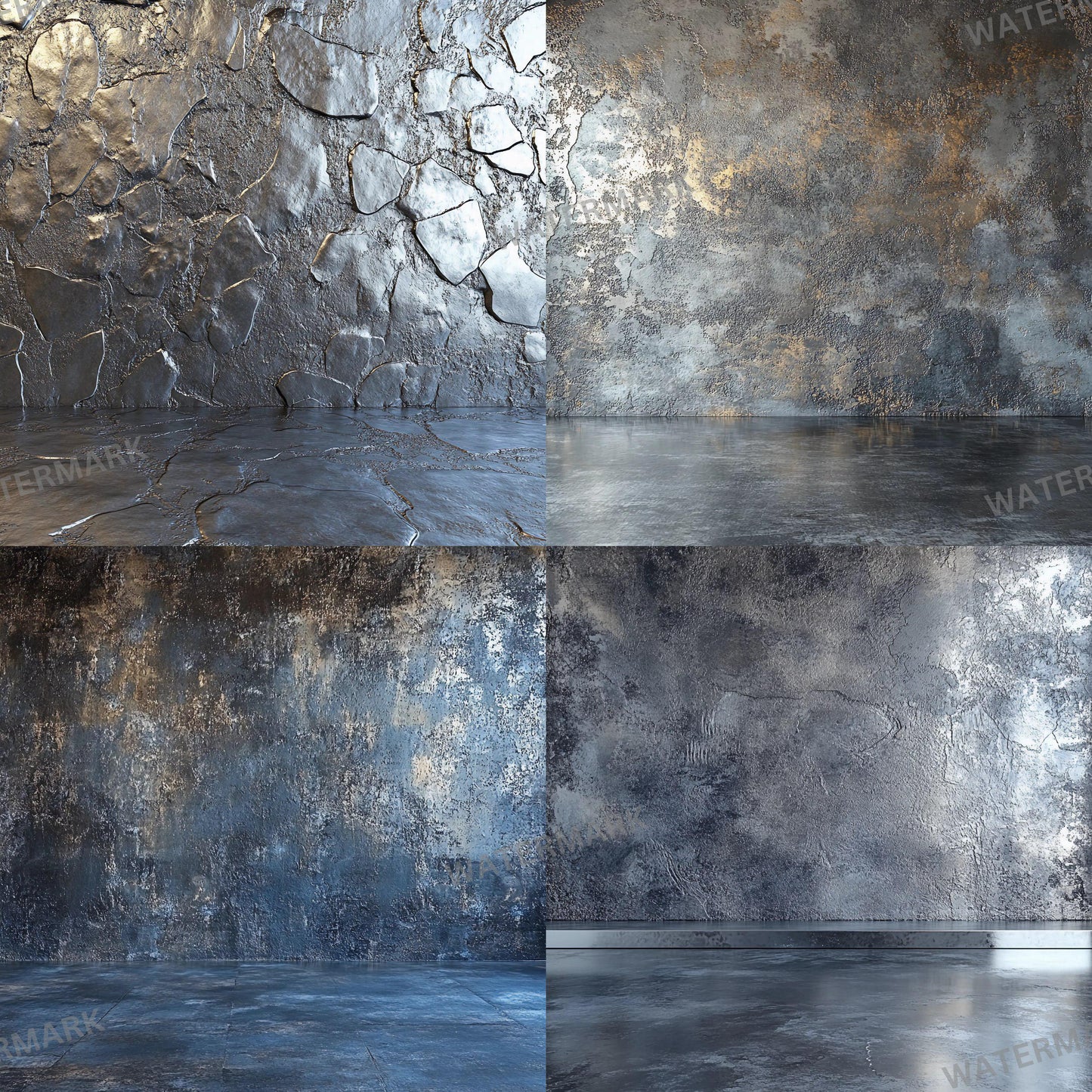 Silver Texture Backdrops - Perfect for Product & Portrait Photography, Photoshop Composites, Master Overlays, Elegant Silver Backgrounds
