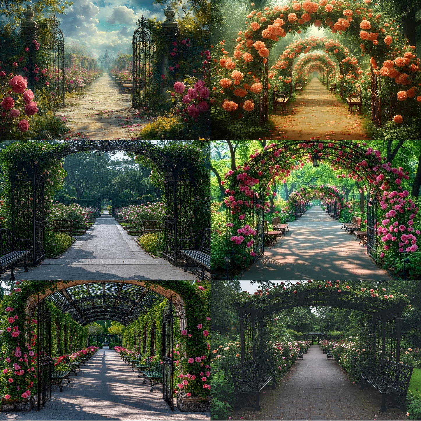 Victorian Rose Garden Digital Backdrop, Enchanted Enclosure Background, Floral Photography Prop, Scene, Fairytale Portrait Image