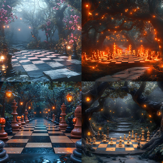 Alice in Wonderland Chessboard Backdrop, Fantasy Wonderland Background, Digital Download for Photography, Portrait, and Event Backdrops