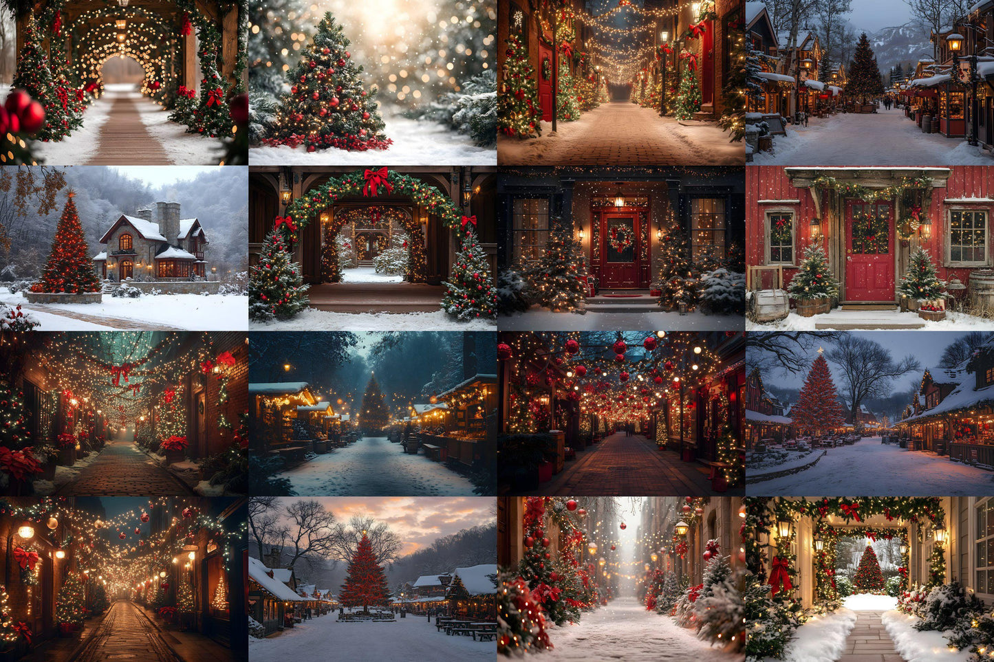 Classic Christmas Backdrops, Digital Backdrop, Santa Christmas Backdrop For Kids Family, Festive Digital Download Christmas Background