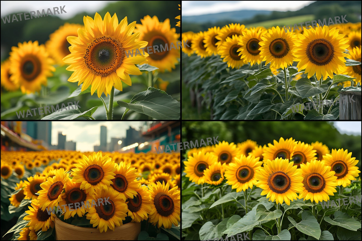 Sunflower Field Digital Backdrop, Vibrant Meadow Backgrounds, Photography, Scenic Photo Overlays, Summer Portrait, High-Res Images