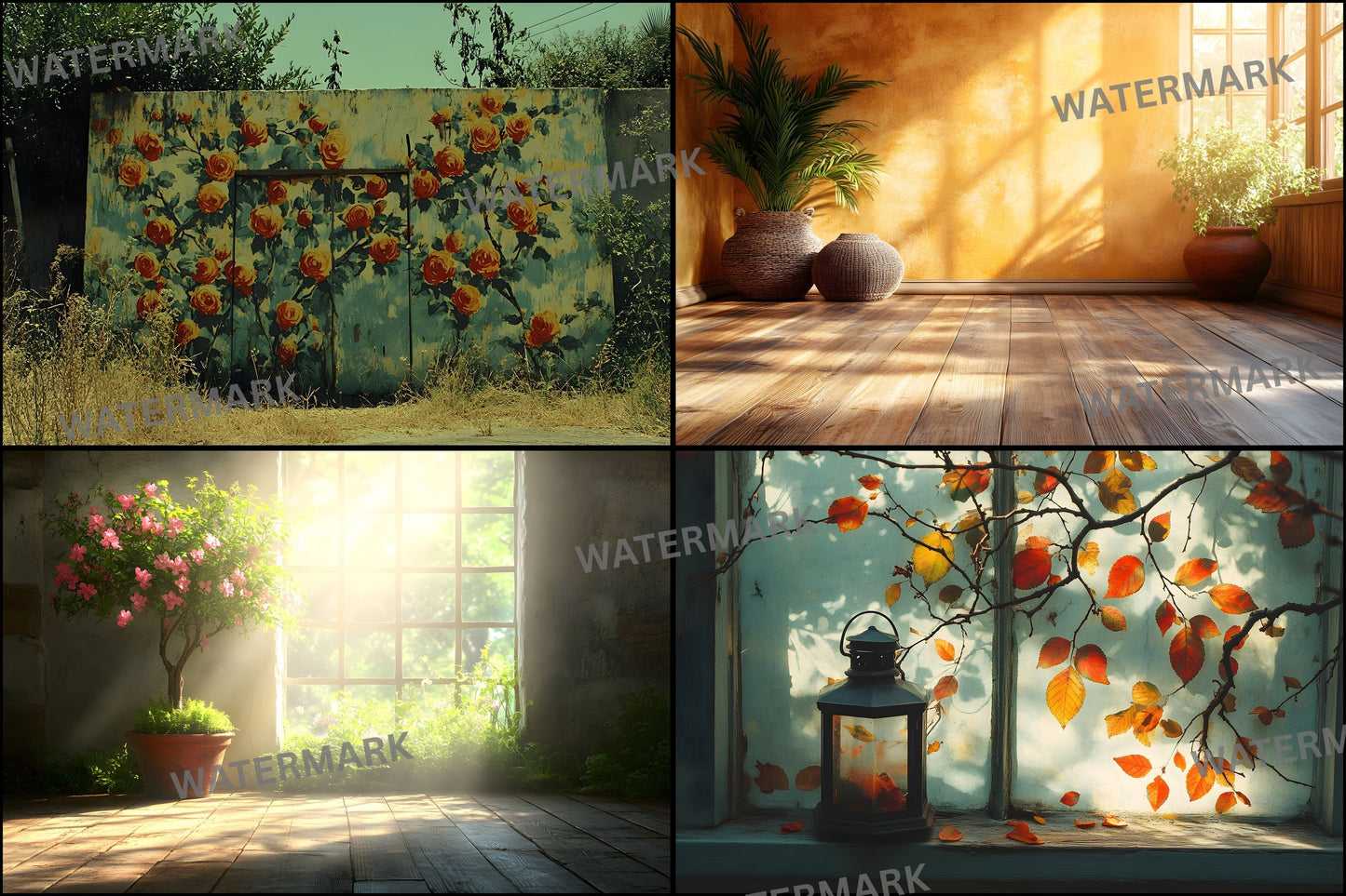 Vintage Sunlit Room Digital Backdrop, Wallpaper Backgrounds, Photography, Cozy Interior Scene, High-Resolution Download, Photo Overlays