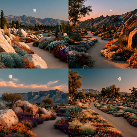 Desert Botanical Garden Digital Backdrop, Southwest Photography Background, Vibrant Scene for Portrait Photography, Scenic Photo Overlay