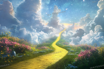 Floating Yellow Brick Road Digital Photography Backdrops - Wizard of Oz Photoshop Overlays - Kids Backgrounds - Digital Master Composites
