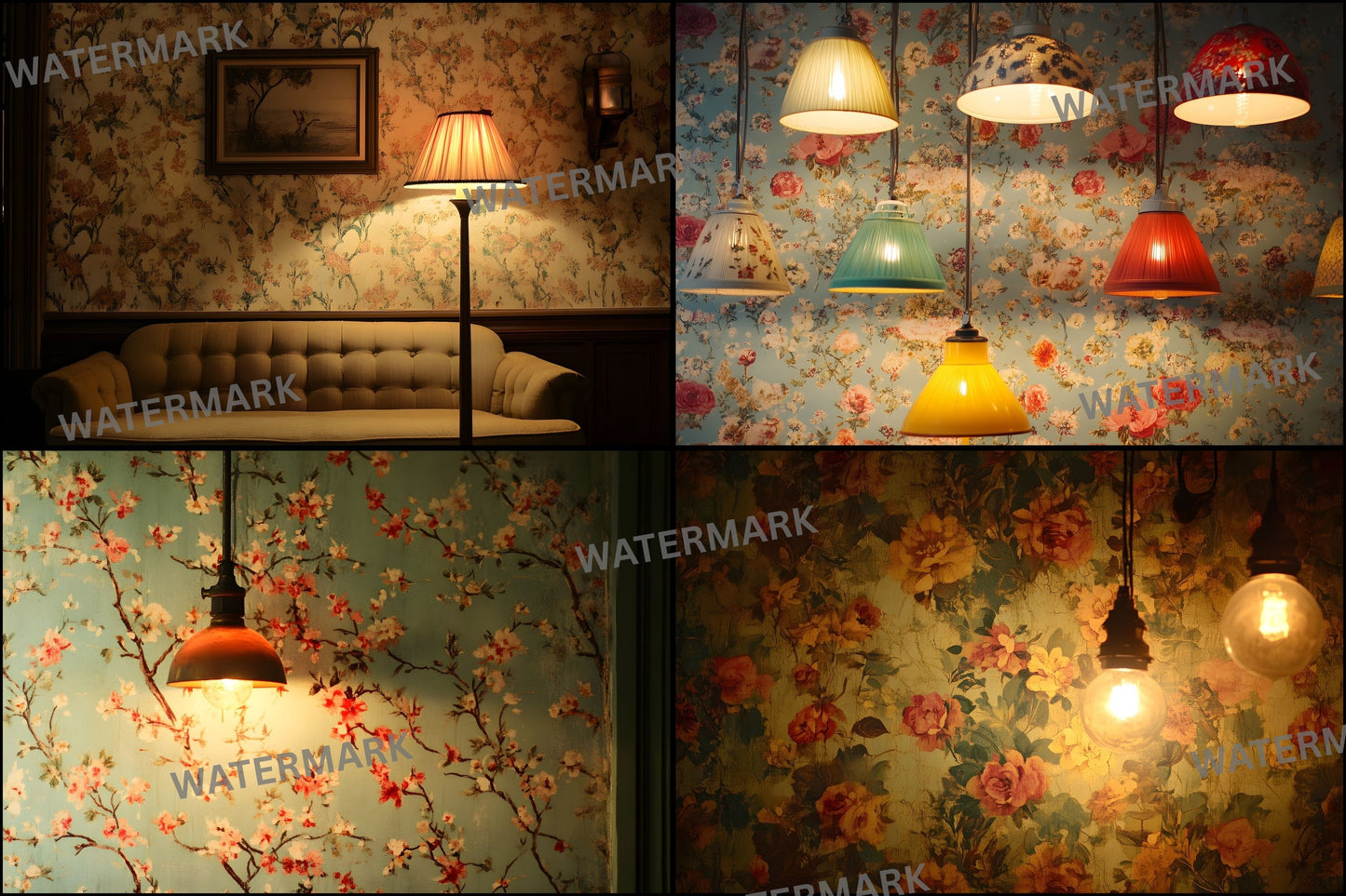 Vintage Wallpaper Room Digital Backdrop, Photography Backgrounds, Antique Interior Photo Prop, Elegant Scene Setter, High-Res Images