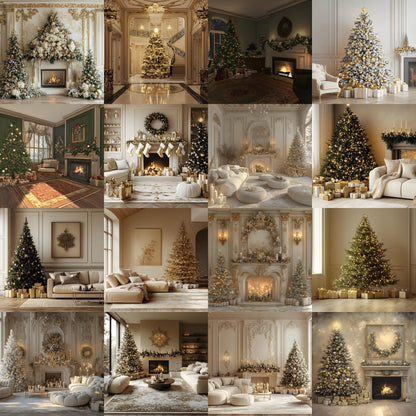 Golden Noel Christmas Backdrop, Digital Backdrop, Santa Christmas Backdrop For Kids Family, Festive Digital Download Christmas Background