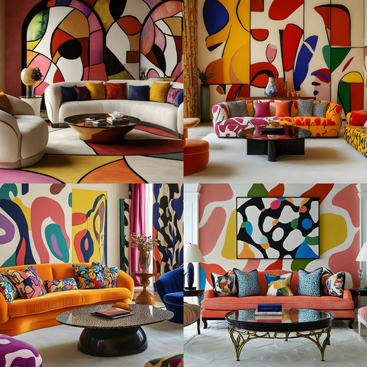 Matisse Inspired Living Room Digital Backdrop, Artistic Photography Background, Modern Art Photo Prop, Virtual Studio, Zoom Meeting