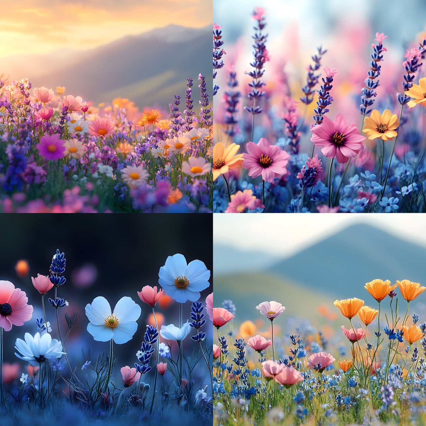 Wildflower Meadow Digital Backdrop, Whimsical Photography Background, Photo Prop, Floral Scene for Portrait Photography, High-Res Images