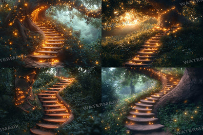 Winding Staircase Backdrop: 3PNGs for Elegant Mansion Interiors, Grand Castle Photos,  Fairy Tale, Magical Woodland, Fairy Magical Forest