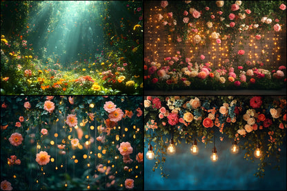 Overgrown Vine Secret Garden Digital Backdrop, Enchanted Forest Photography Background, Fairytale Photo Prop, Fantasy Portrait Template