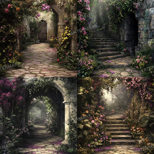 Secret Garden Digital Background, Forest Tree, Digital Backdrop, Nature, Photoshop Composite, Floral Background, Flower Garden backdrops