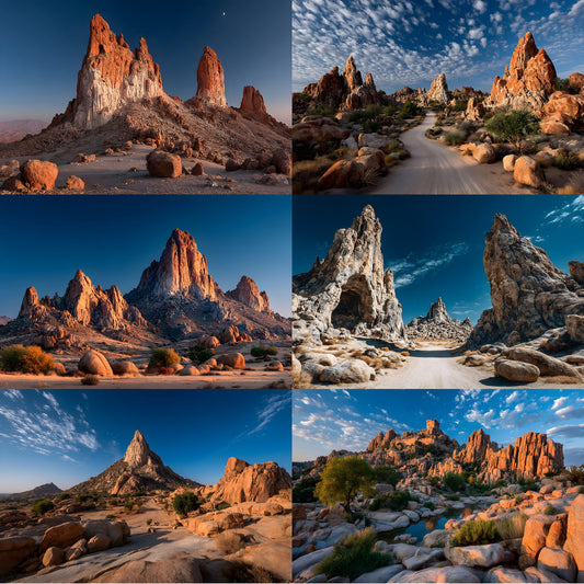 Surreal Desert Digital Backdrop, Jagged Rocks Background, Photography, Fantasy Art, Scenic Photo Prop, High-Resolution Image Download