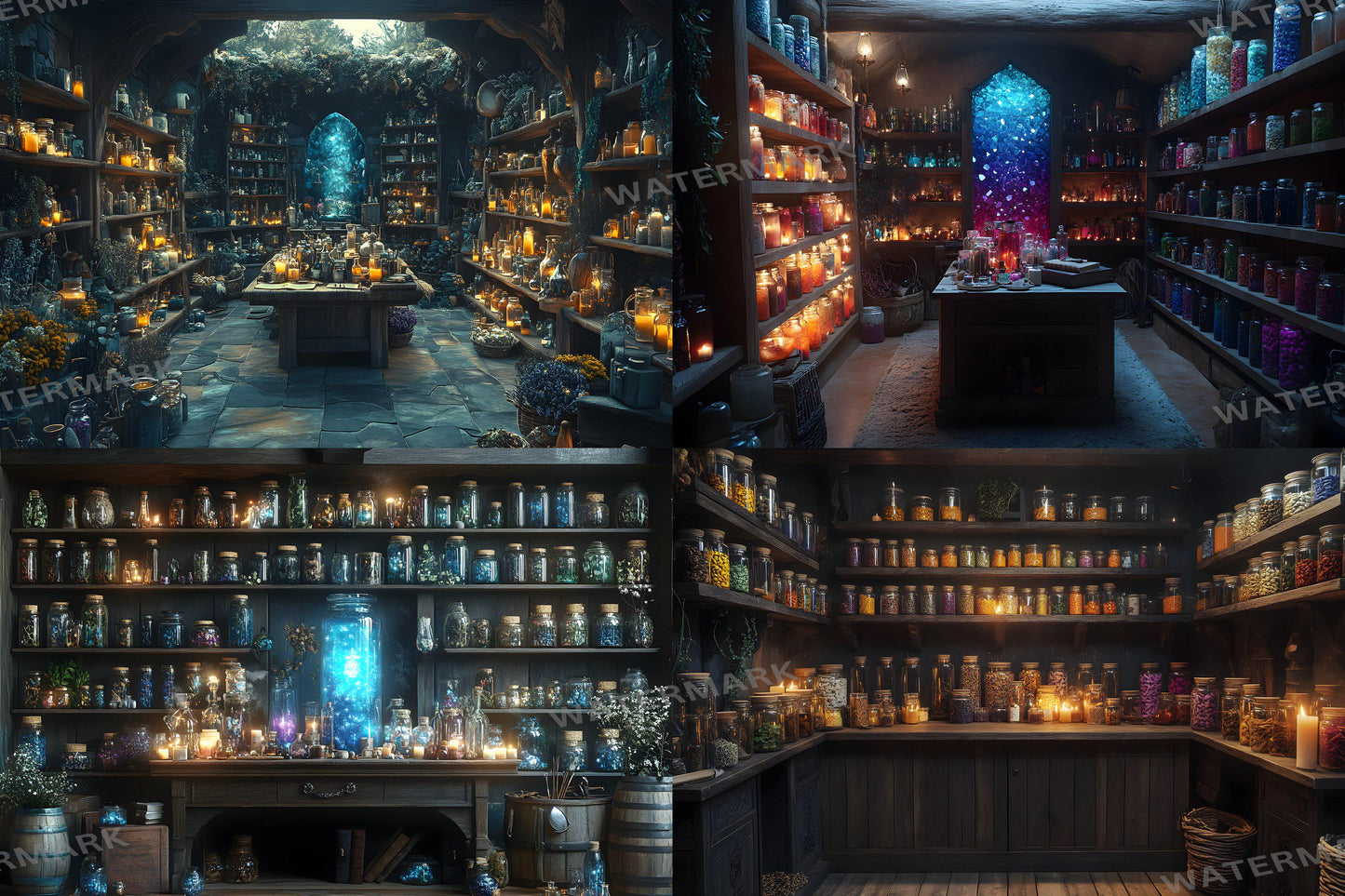 Potion Sanctuary Backdrops, Witchy Apothecary Digital Backgrounds, Magical Alchemy Lab, Enchanted Potion Room, Mystic Fantasy Aesthetic