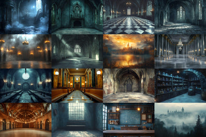 Wizarding School Backdrop Collection - Magical PNG Graphics for Crafts - High-Quality 00x00px Commercial Use Images