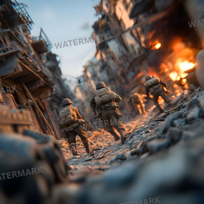 World War Battlefield Digital Backdrop, Grunge Photography Background, Military Photo Prop, for Social Media, Dramatic Scene Setter