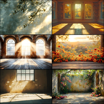 Vintage Sunlit Room Digital Backdrop, Wallpaper Backgrounds, Photography, Cozy Interior Scene, High-Resolution Images, Photo Overlays