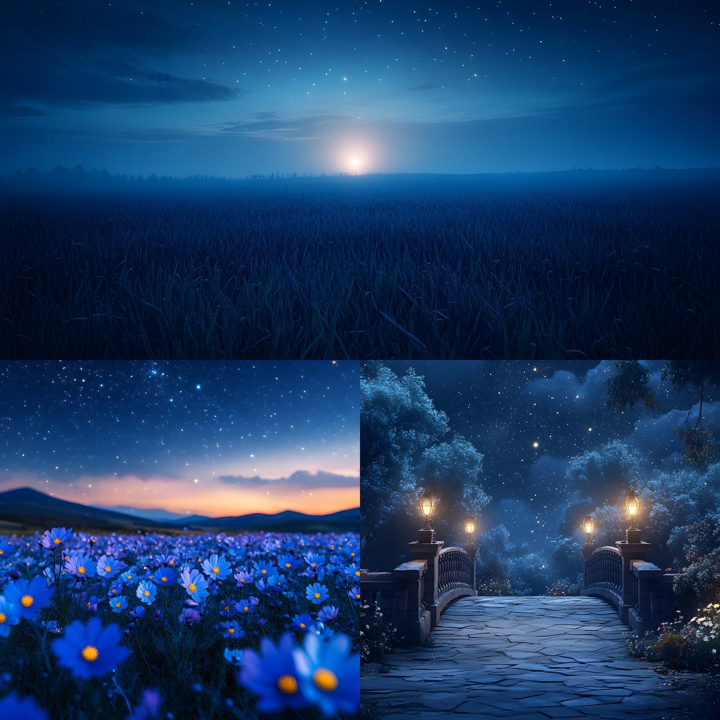Starry Night Digital Backdrop Bundle, Dreamy Backgrounds for Photography, Celestial Photo Overlays, Magical Night Sky Scenes, LBXD