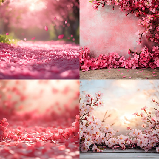 Spring Flower Photography Backdrop, Floral Garden Digital Background, Springtime Scene for Portrait Photoshoot, Outdoor Nature Photo Prop, Ratio