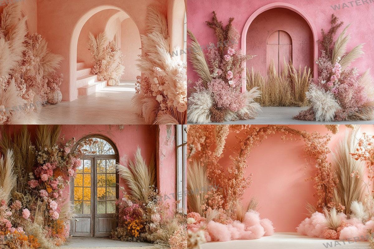 Pink Boho maternity digital backdrop room minimal arches backdrop maternity overlays, pink textures boho digital backdrop wedding studio