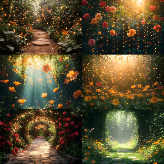 Overgrown Vine Secret Garden Digital Backdrop, Enchanted Forest Photography Background, Fairytale Photo Prop, Fantasy Portrait Template