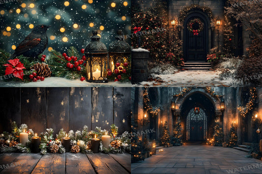 Gothic Christmas Backdrops, Black Christmas Backgrounds, Gothic Festive Dark Hue Xmas, Photography, Photoshop - 3:2 Ratio - 00x00px