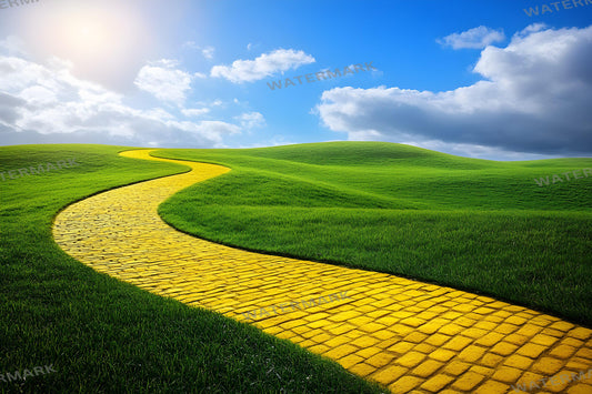 Yellow Brick Road Digital Backdrop, Wizard of Oz Photography Background, Fantasy Path to Emerald City Scene, Storybook Digital Art