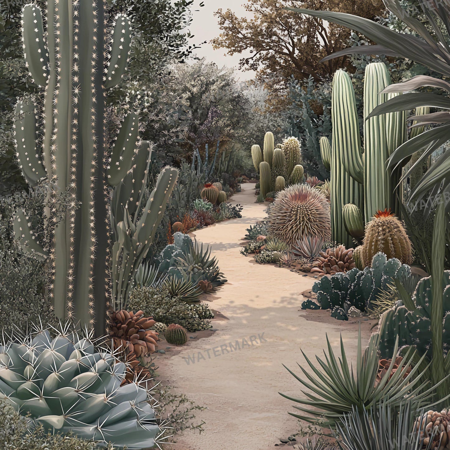 Desert Botanical Backdrops - Photography Backdrops, Portraits, Product Photography - Cactus Gardens, Desert Landscapes, and Botanical Scenes