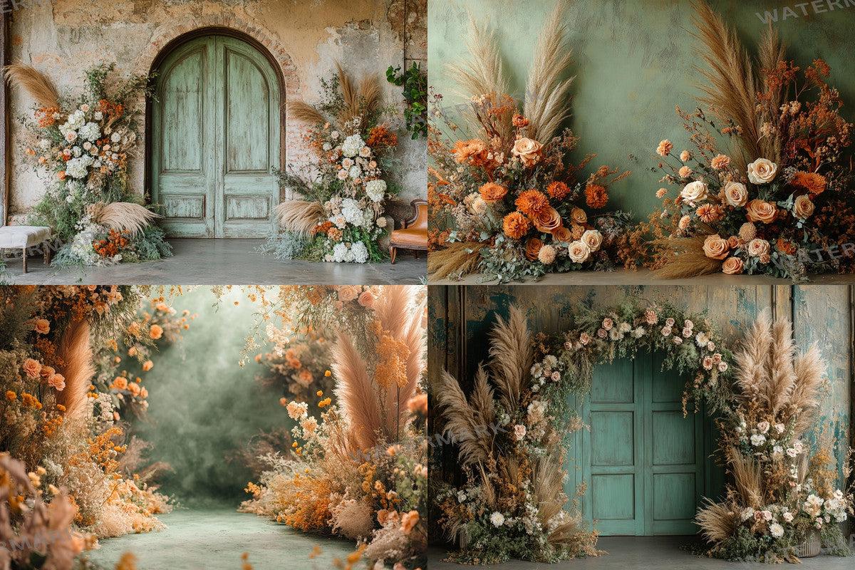Boho Olive Arch Photography Backdrops for Digital Artists  Photographers - Warm Inviting Aesthetic - Commercial Use Allowed