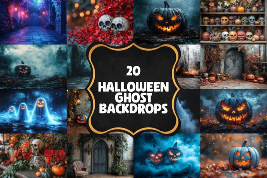 High-Resolution Halloween Ghost Photography Backdrops PNG Digital Backgrounds for Unique Scenes Photoshop Overlay Masterpiece