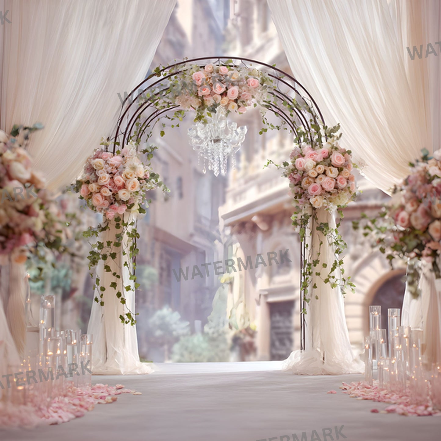 Wrought Iron Arch Digital Backdrop, Wedding Photography Background, Photo Booth Prop, Floral Archway, Garden Scene, Fairytale Portrait
