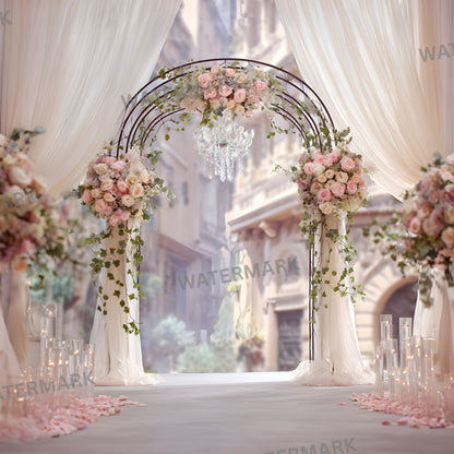 Wrought Iron Arch Digital Backdrop, Wedding Photography Background, Photo Booth Prop, Floral Archway, Garden Scene, Fairytale Portrait