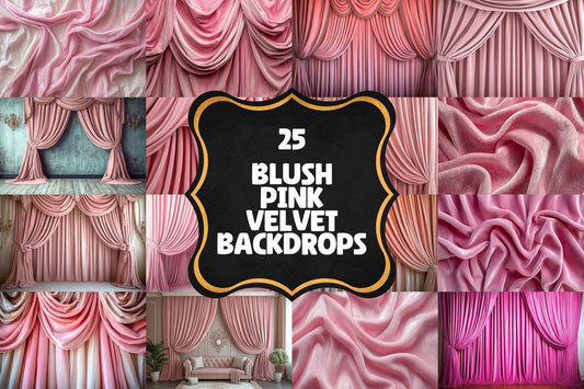 Blush Pink Velvet Photography Backdrops - Textured Background PNGs for Photoshop Editing - Perfect for Digital Artists  Photographers