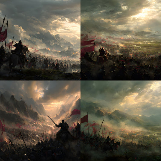 Ancient China Army Battle Digital Backdrop, Photography Background, Historical Warrior Scene, Fantasy Photo Prop, Digital Download