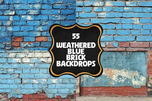 Weathered Blue Brick Backdrops for Digital Art  Photography - 00x00px PNGs - Warm  Inviting Aesthetic - Commercial Use Allowed