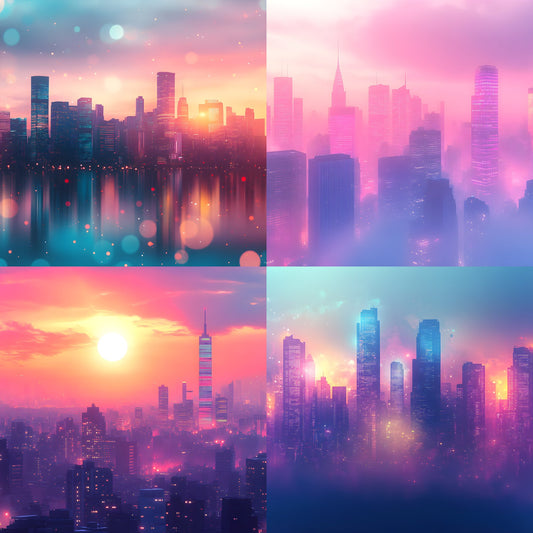Abstract Skyline Digital Backdrop, Cityscape Photography Background for Composites, Modern Urban Photo Overlay, High-Resolution Image for Photographers