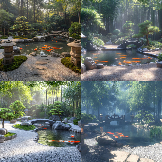 Zen Garden Digital Backdrop Japanese Botanical Background Photography Photo Overlays Serene Asian Scenery Printable Wall Art