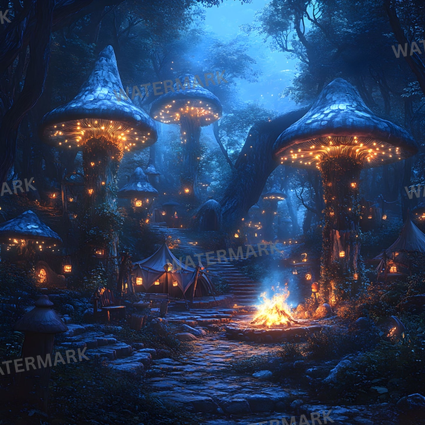 Woodland Elf Digital Backdrop Set, Fantasy Forest Backgrounds for Photography, Magical Square Images for Storytelling, Enchanted Realm Photo Overlays