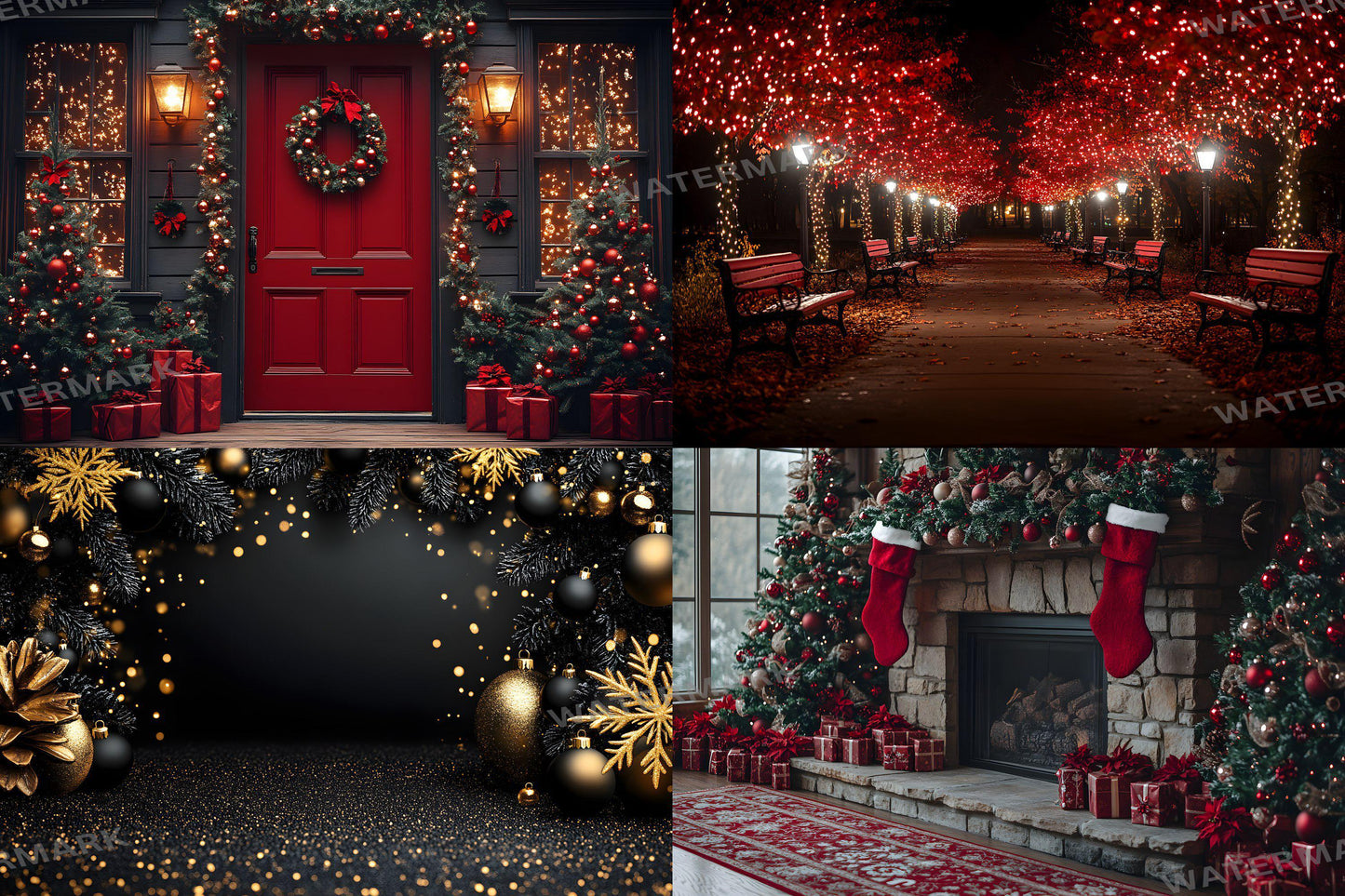 Christmas Backdrop, Digital Backdrop, Santa Christmas Backdrop For Kids Family, Festive Digital Download Christmas Background